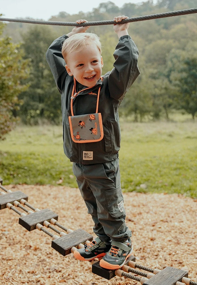 Jack Wolfskin dětská peněženka SMILEYWORLD POUCH šedo oranžová